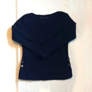 Black Long Sleeve Sweater with Button Accents